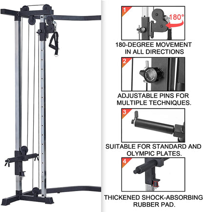 Power Cage, Squat Rack with Cable Crossover Power Rack with LAT Pulldown(Power Cage with Cable Crossover)